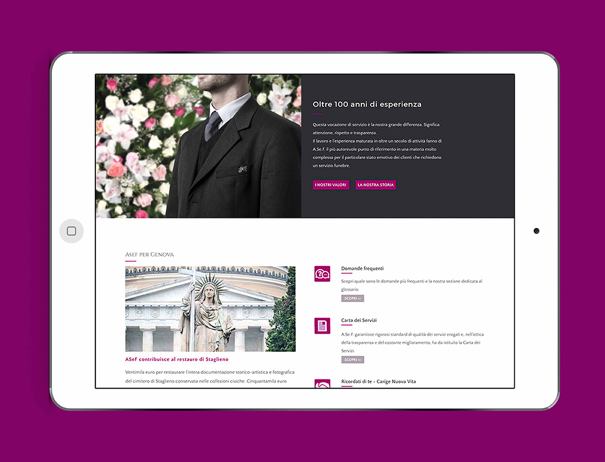 Asef sito web ipad orizzontale