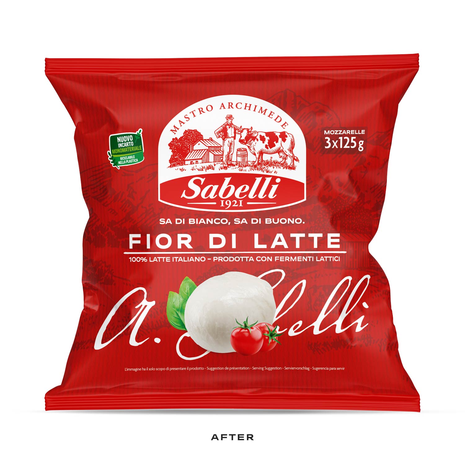 Busta rossa mozzarella Sabelli - nuovo design